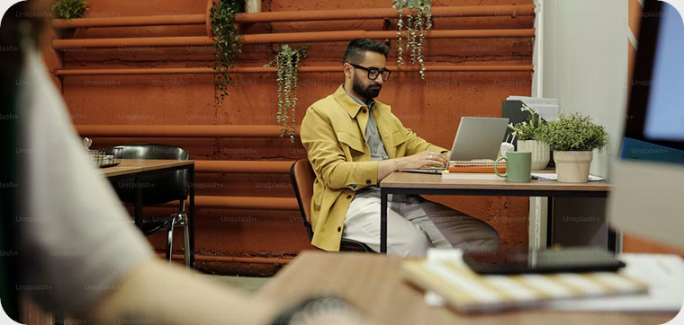 Developer working in a modern office